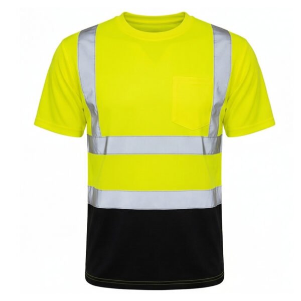 High Visibility Reflective Work T-Shirt | Two Tone Hi Vis Safety Short Sleeve Construction Work Tee