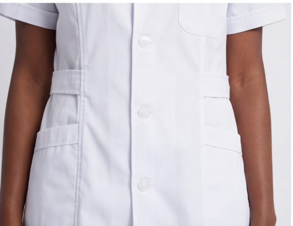 4 Women Short Sleeve White Nurse Dress | Professional Medical Uniform Scrub Dress For Hospital Clinic