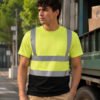 High Visibility Reflective Work T-Shirt | Two Tone Hi Vis Safety Short Sleeve Construction Work Tee