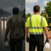 High Visibility Reflective Work T-Shirt | Two Tone Hi Vis Safety Short Sleeve Construction Work Tee