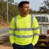 High Visibility ANSI Class Reflective Long Sleeve Safety Work Shirt | Hi Vis Construction Tee