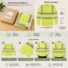 High Visibility ANSI Class Reflective Long Sleeve Safety Work Shirt | Hi Vis Construction Tee