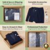 AZwrx1_2c0mu8U0Ixum4sA Navy Blue Collarless Women Business Suit Dress Set | Formal Office Blazer Pencil Skirt Outfit