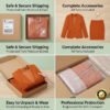 AZwrygb8cJWNnU6QfsDpxQ Burnt Orange Collarless Women Business Suit Set | Formal Blazer & Pencil Skirt Work Outfit