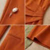AZwrygbjc7yKNIR2yzgHZw Burnt Orange Collarless Women Business Suit Set | Formal Blazer & Pencil Skirt Work Outfit