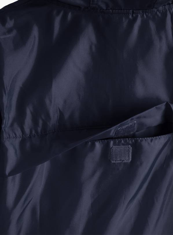 Kids Navy Packaway Waterproof Rain Jacket | Lightweight Hooded Windbreaker
