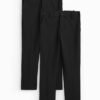 DM_20251209155608_001 Boys Black School Uniform Trousers 2 Pack | Stain Resistant Adjustable Waist Kids Formal Pants