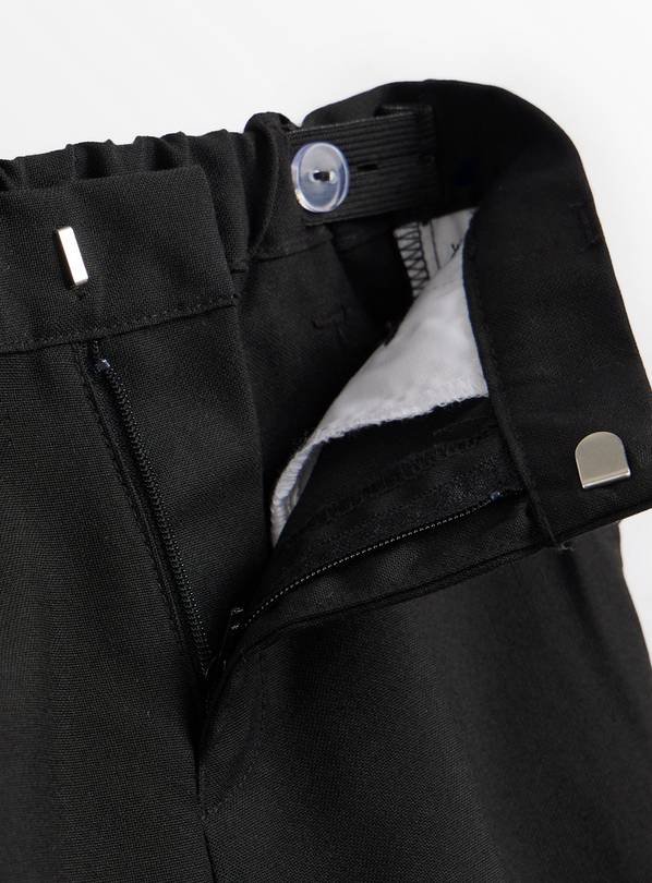 DM_20251209155608_004 Boys Black School Uniform Trousers 2 Pack | Stain Resistant Adjustable Waist Kids Formal Pants