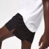 DM_20251209160017_002 2 Pack Kids Black Striped Sports Shorts | Elastic Waist Breathable Boys Casual Running Shorts