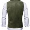 DM_20251216155138_002 Vintage Olive Green Double-Breasted Suede Waistcoat with Chain