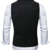 DM_20251216175712_002 Men's Black Faux Suede Steampunk Double-Breasted Waistcoat with Chain