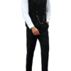 DM_20251216175712_005 Men's Black Faux Suede Steampunk Double-Breasted Waistcoat with Chain