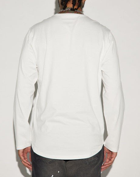 Men’s Curved Hem Long Sleeve T-Shirt – Premium Streetwear Essential