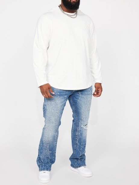 Men’s Curved Hem Long Sleeve T-Shirt – Premium Streetwear Essential