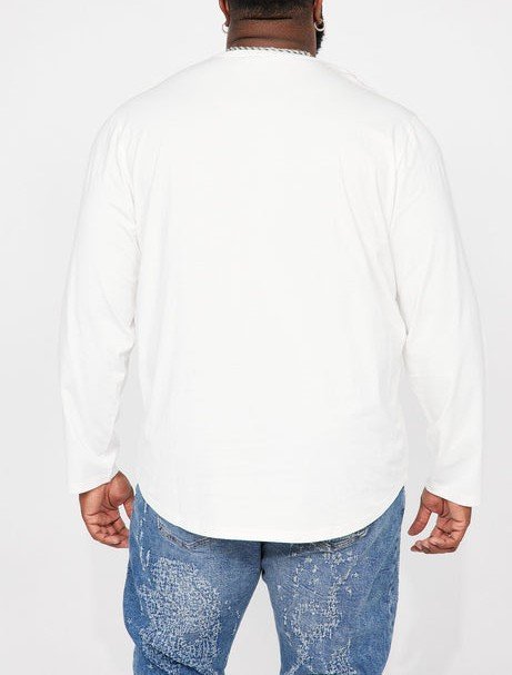 Men’s Curved Hem Long Sleeve T-Shirt – Premium Streetwear Essential