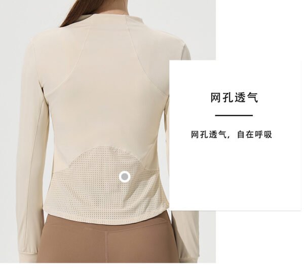 O1CN016BcyKA28AaqqmjeBU_!!1723237892-0-cib Women Breathable Mesh Zip Up Yoga Jacket Slim Fit Long Sleeve Athletic Workout Top