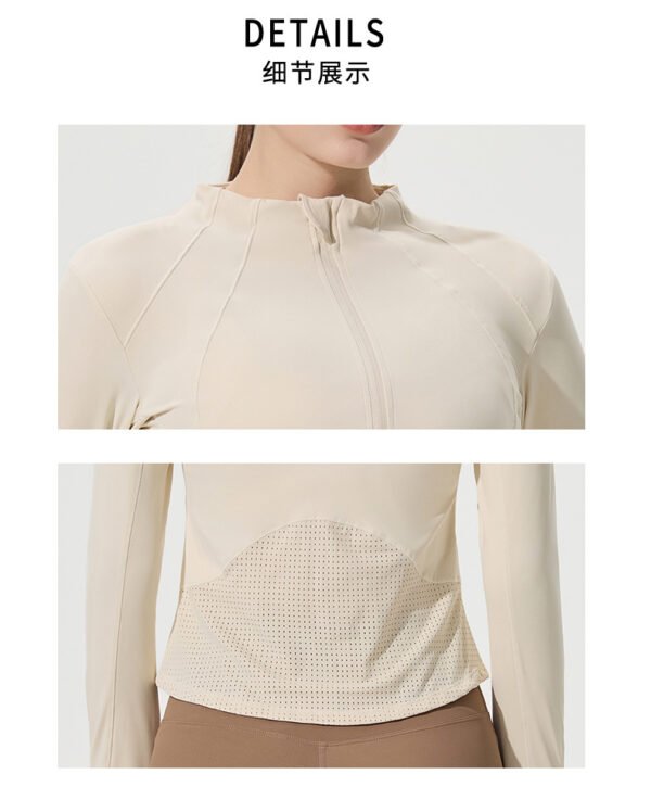 O1CN01Cv9km028AaqsU20BO_!!1723237892-0-cib Women Breathable Mesh Zip Up Yoga Jacket Slim Fit Long Sleeve Athletic Workout Top