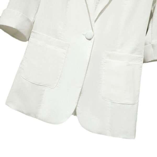 O1CN01s6gP5S23wbtITYaIx_!!2926357320-0-cib Women 3/4 Rolled Sleeve Blazer, Casual Lightweight One Button Suit Jacket with Pockets, Black & White