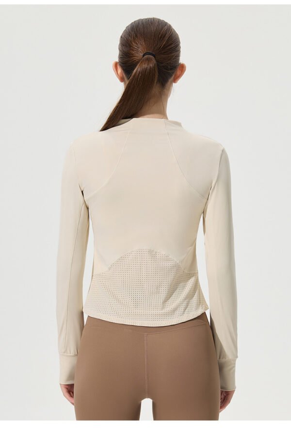 O1CN01vGZX9v28Aaqm6OdIc_!!1723237892-0-cib Women Breathable Mesh Zip Up Yoga Jacket Slim Fit Long Sleeve Athletic Workout Top