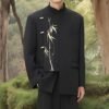 主图_01 Bamboo Embroidered Mandarin Collar Zhongshan Suit | Modern New Chinese Style Jacket for Men