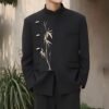 主图_04 Bamboo Embroidered Mandarin Collar Zhongshan Suit | Modern New Chinese Style Jacket for Men