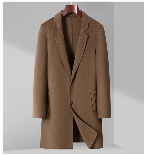 Men's Double Sided Wool Coat Mid Length Business Overcoat