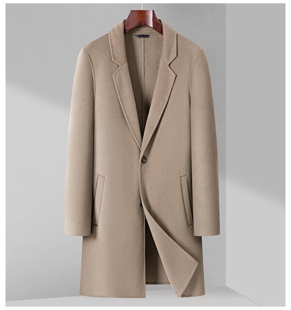 Men's Double Sided Wool Coat Mid Length Business Overcoat