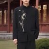详情_07 Bamboo Embroidered Mandarin Collar Zhongshan Suit | Modern New Chinese Style Jacket for Men