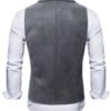 Men's Vintage Suede Double Breasted Waistcoat Formal Lapel Vest With Chain