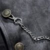 Men's Vintage Suede Double Breasted Waistcoat Formal Lapel Vest With Chain