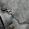 Men's Grey Faux Suede Double Breasted Lapel Waistcoat With Decorative Chain