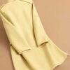 DM_20251225090006_002 Yellow Double Breasted Wool Blend Trench Coat | Women Mid Length Lapel Warm Overcoat