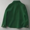 DM_20251225090123_003 Women Vintage Green Wool Blend Short Coat | Lapel Gold Button Casual Jacket